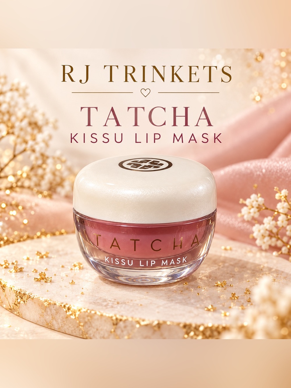 Tatcha Kissu Lip Mask - Pink & Pearl White Pot